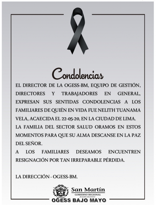 CONDOLENCIAS