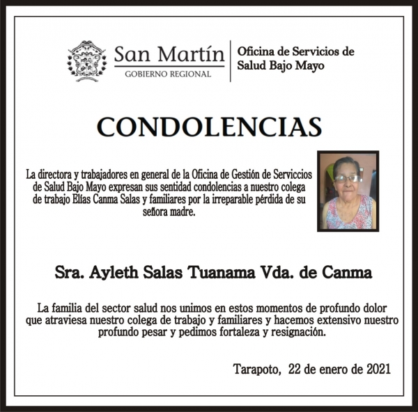 Condolencias